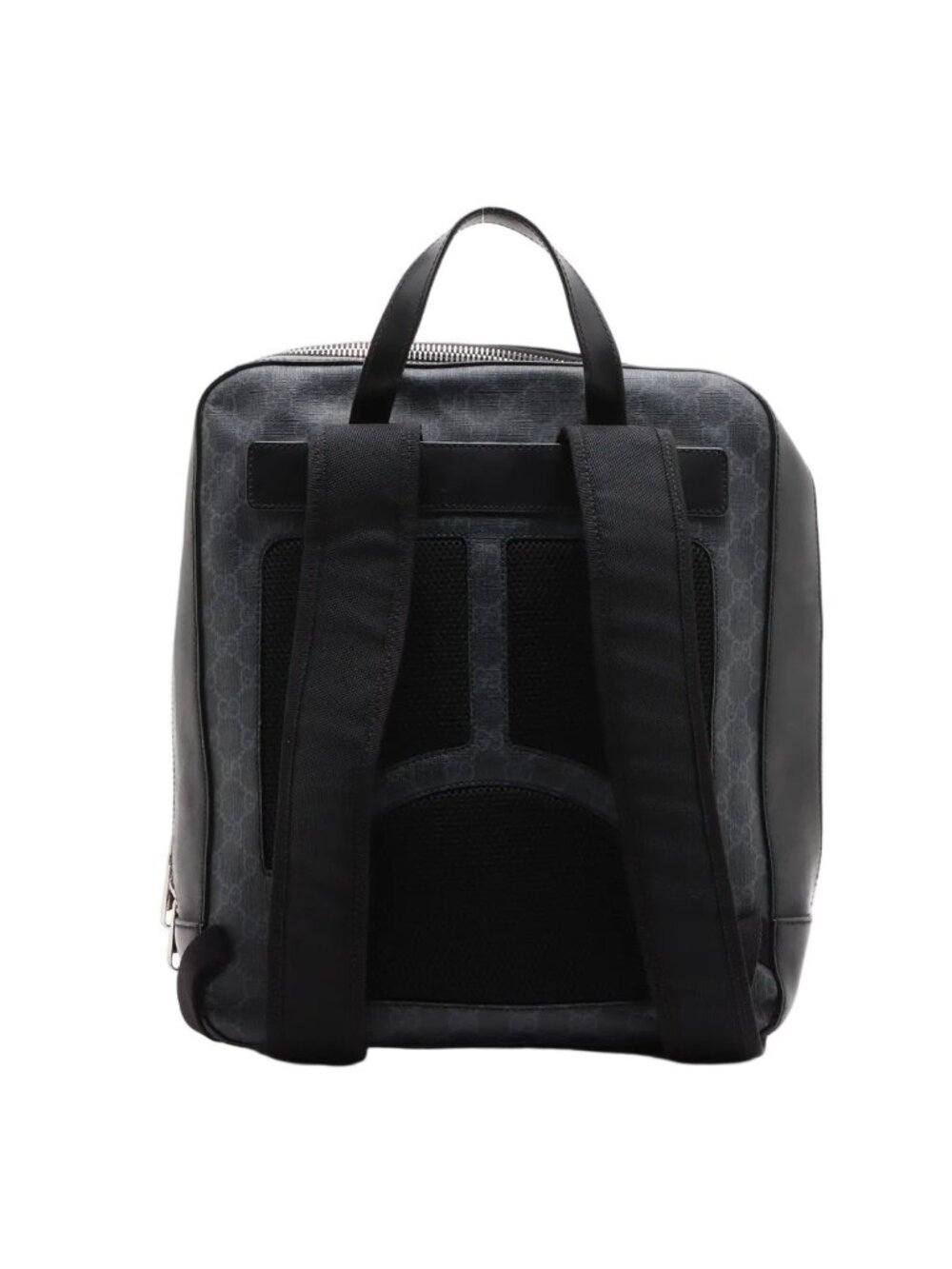 Gucci GG Supreme Sherry Line Leather Backpack Black - Picture 2 of 12